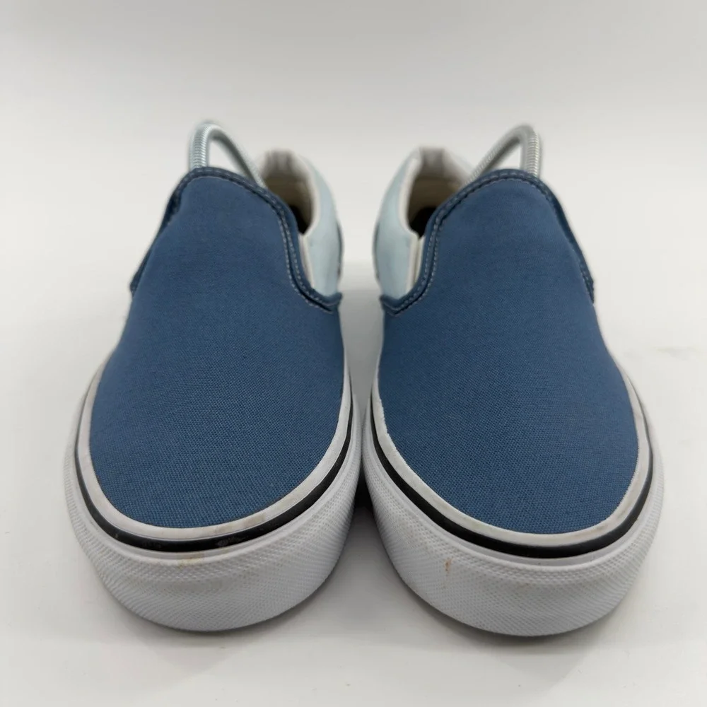 Vans Classic Slip-On Two Tone Blue Canvas Skate Shoes Womens 10.5